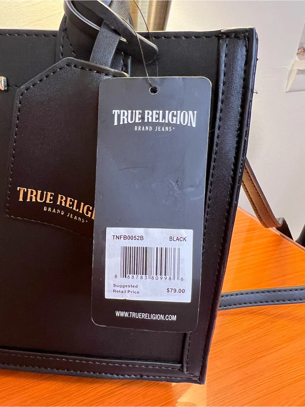 True Religion Black Satchel Crossbody Handbag
